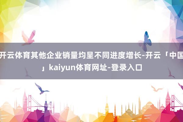 开云体育其他企业销量均呈不同进度增长-开云「中国」kaiyun体育网址-登录入口