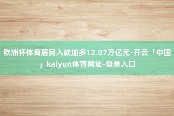 欧洲杯体育居民入款加多12.07万亿元-开云「中国」kaiyun体育网址-登录入口