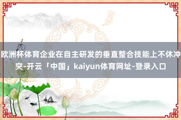 欧洲杯体育企业在自主研发的垂直整合技能上不休冲突-开云「中国」kaiyun体育网址-登录入口