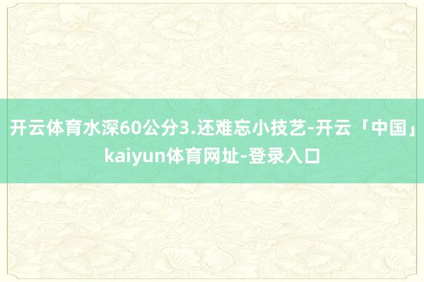 开云体育水深60公分3.还难忘小技艺-开云「中国」kaiyun体育网址-登录入口
