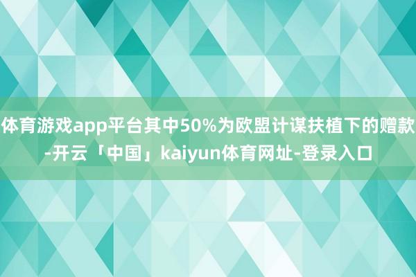 体育游戏app平台其中50%为欧盟计谋扶植下的赠款-开云「中国」kaiyun体育网址-登录入口
