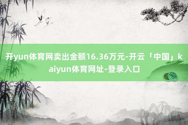开yun体育网卖出金额16.36万元-开云「中国」kaiyun体育网址-登录入口