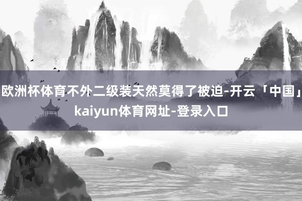 欧洲杯体育不外二级装天然莫得了被迫-开云「中国」kaiyun体育网址-登录入口