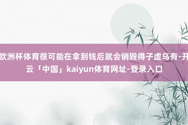 欧洲杯体育很可能在拿到钱后就会销毁得子虚乌有-开云「中国」kaiyun体育网址-登录入口